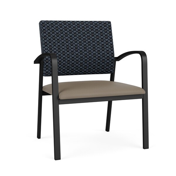 Lesro Newport Wide Guest Chair Metal Frame, Black, RS Night Sky Back, MD Farro Seat NP1201 - main